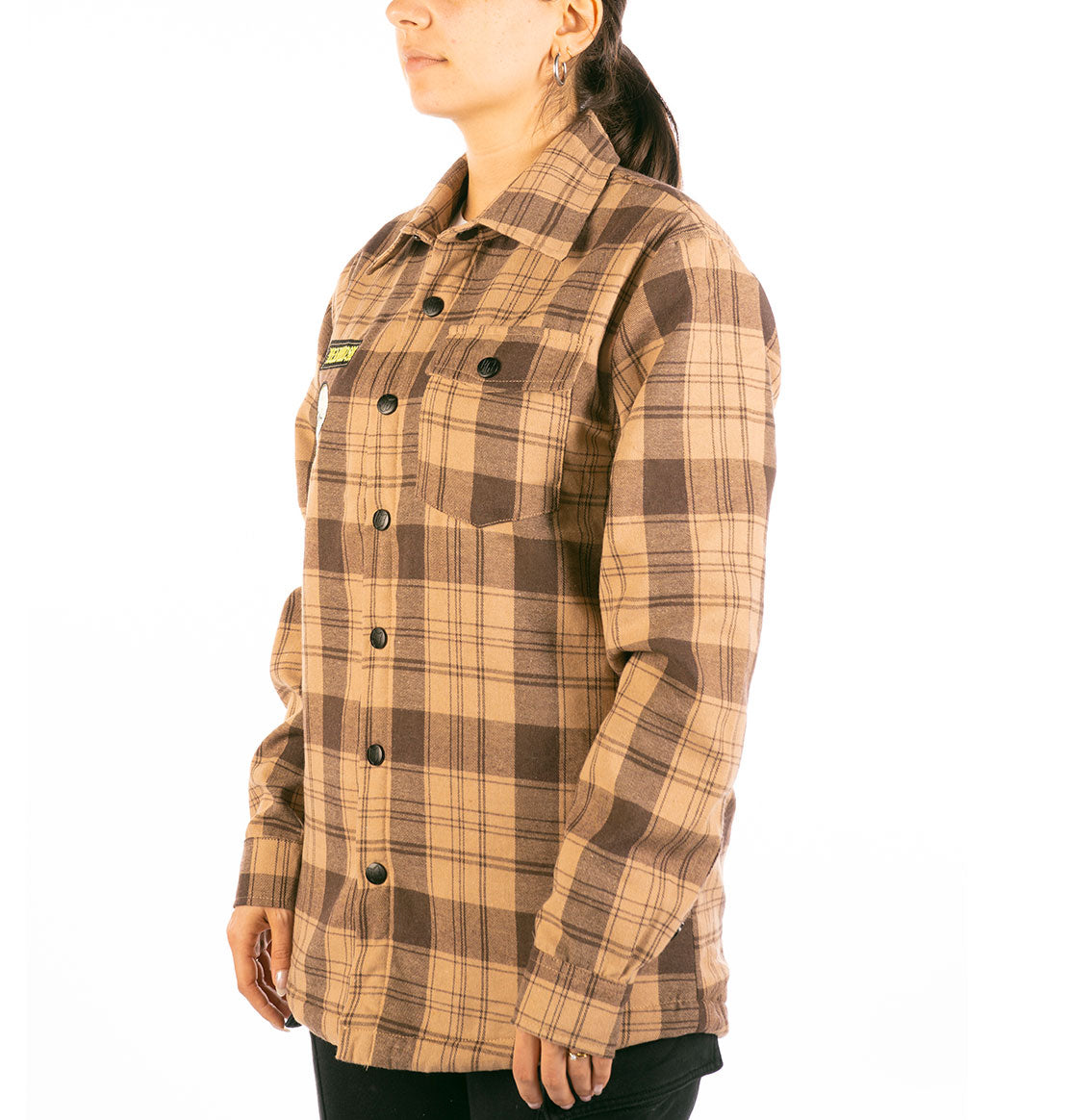 Button Leather Down Jacket