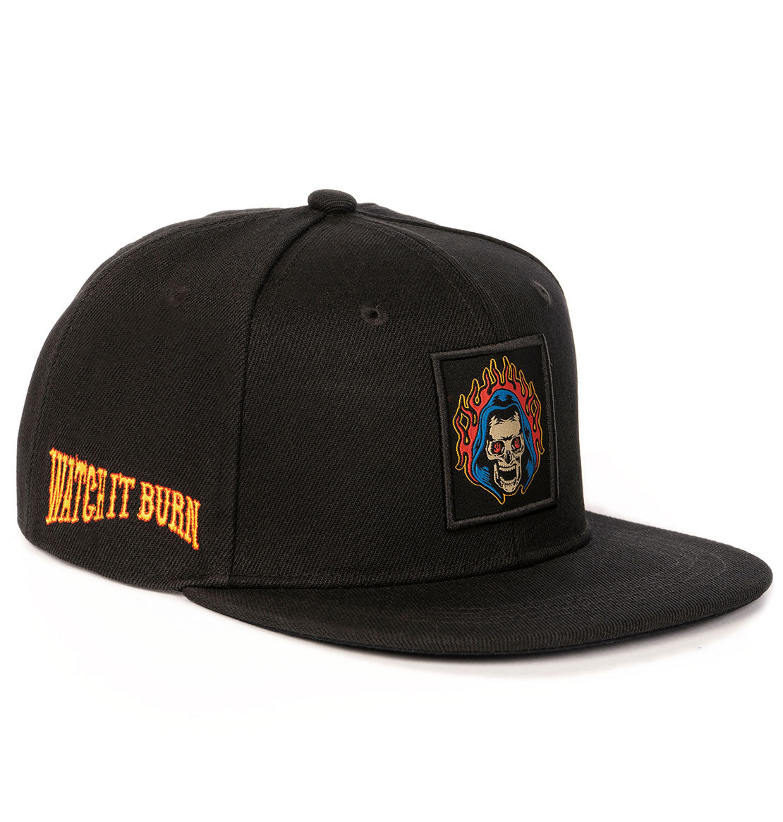 The Watch It Burn flat brim snapback