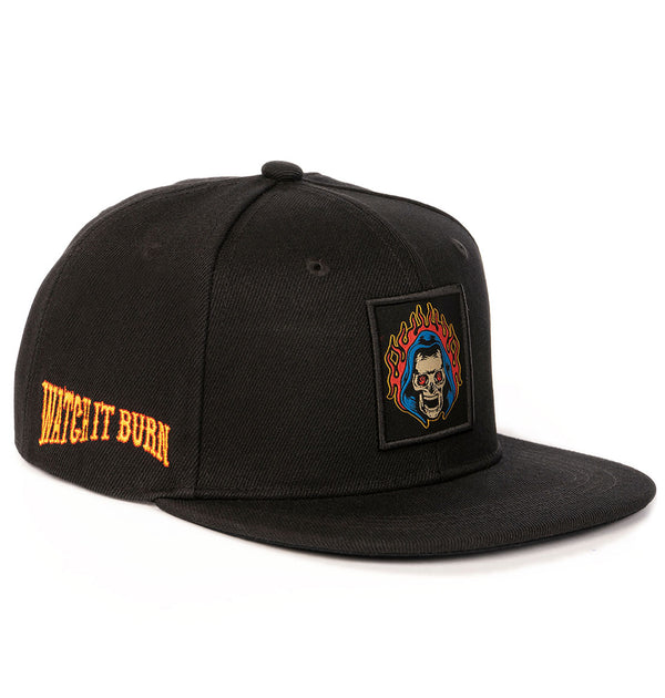 The Watch It Burn flat brim snapback