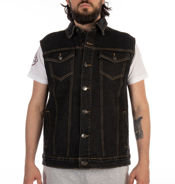 Justice Makes War denim vest